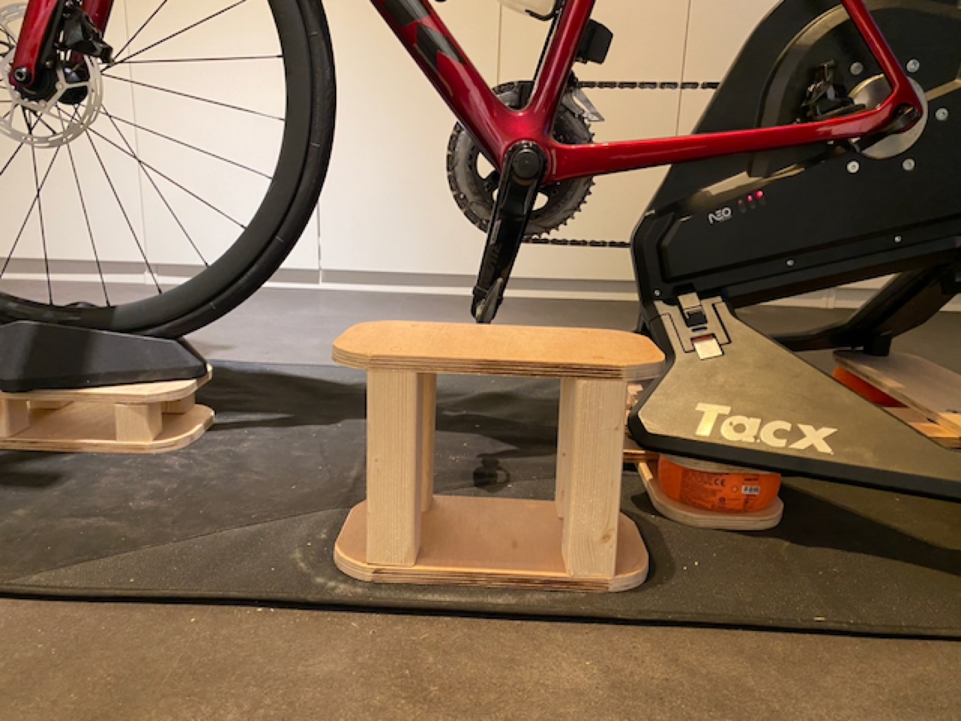 Eerste prototype met Tacx trainer